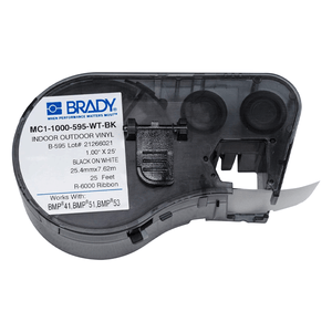 Brady: High Adhesion Vinyl Label Tape, Black on White - Desi