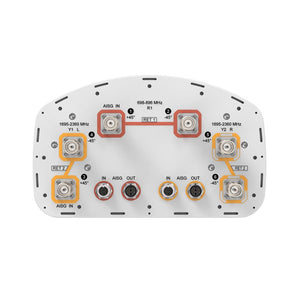 CommScope: 6-port sector antenna, 2x 698–896 and 4x 1695–2360 MHz, 65° HPBW, 2x RET. Both high bands share the same electrical tilt