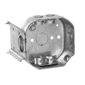 4" Octagon Old Work Box Drawn W/MC/BX Clamps & Fixture Ears