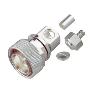 RF Industries: 7/16 DIN Male Crimp Plug Combo Straight or Ri