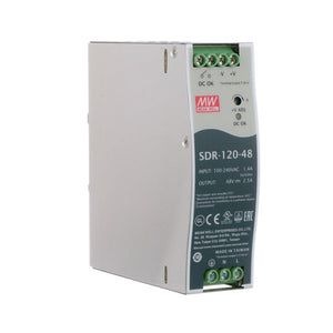 Mean Well: AC or DC DIN Rail Power Supply 1 Output 48V 2.5A