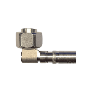 JMA: 7/16" DIN Right Angle Connector For 1/4" Superflexible