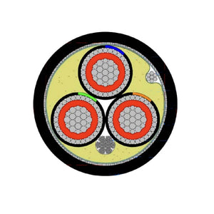 Rosenberger: 4 AWG 3C XLPE + 8 AWG Ground O/A Shield PVC JKT (UL) TC-ER 600V 90ºC