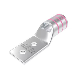 Burndy: 500 Kcmil Flex Lug, 2 Hole, 3/8" Stud, 1" Spacing, Narrow Tongue, Window