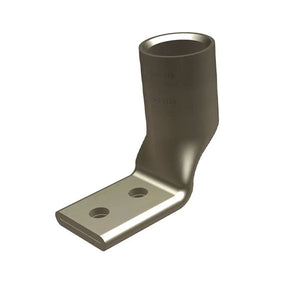 Burndy: 750 kcmil Flex Lug, 90 Degree, 2 Hole, 3/8" Stud, 1" Spacing, Window, Narrow Tongue