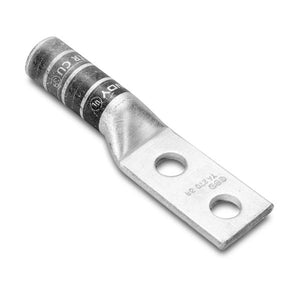 Burndy: #4 Lug, 2 Hole, 1/4" Stud, 3/4" Spacing, No Window, Long Barrel