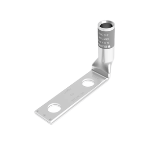 Burndy: #4 Lug, 90 Degree, 2 Hole, 1/4" Stud, 1" Spacing, Window, Gray