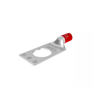 Burndy: #8 Lug, 1 Hole, 1/2" Stud, Window, Red