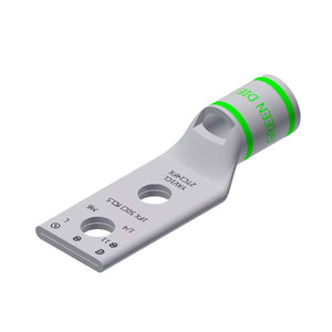 Burndy: #1 Flex Lug, 1 AWG, Cu, 2 Hole, 1/4" Stud, 5/8" Spacing, Window