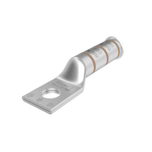 Burndy: #2 Flex Lug, 2 AWG Cu, 1 Hole, 5/16" Stud, Long Barrel, Bell End, No Window