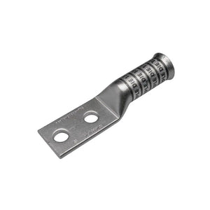Burndy: 4/0 Flex Lug, 4/0 Weld 550/24, 2 Hole, 1/2" Stud, 1-3/4" Spacing, Long Barrel, Bell End, Window