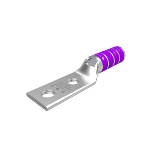 Burndy: 4/0 Lug, 2 Hole, 3/8" Stud, 1" Spacing, Window, Long Barrel