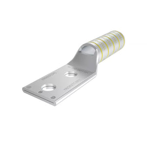 Burndy: 250 kcmil Lug, 2 Hole, 3/8" Stud, 1" Spacing, Long Barrel, With Window