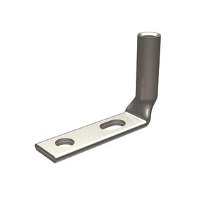 Burndy: #8 Flex Lug, 8 Weld 37/24, 2 Hole, #10 Stud, Window, Long Barrel, 90 Degree