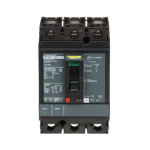 Square D: Circuit breaker, PowerPacT H, 40A, 3 pole, 600VAC, 14kA, lugs, thermal magnetic, 80%