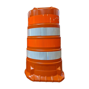 TrafFix Devices: Orange Drum, Low Density Channelizer (4) 4" 3M Diamond Grade (3914 & 3910) Bands OWOW, No Base