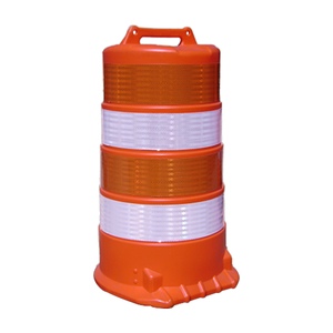 TrafFix Devices: Orange Drum, High Density Channelizer (4) 6" 3M Engineer Grade (7314 & 7310) Bands OWOW, No Base