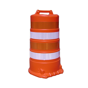 TrafFix Devices: Orange Drum, Low Density Channelizer (4) 4" 3M Engineer Grade (7314 & 7310) Bands OWOW, No Base