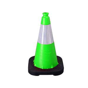 TrafFix Devices: Lime Enviro Cone, 18" w/ Base, (1) 6" 3M Reflective (3310) Collar