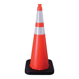 TrafFix Devices: Orange Enviro Cone, 36" w/ 10lb Base, (1) 6" & (1) 4" 3M Reflective (3310) Collars