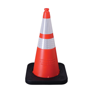 TrafFix Devices: Orange Enviro Cone, 28" w/ 10lb Base, (1) 6" & (1) 4" 3M Reflective (3310) Collars