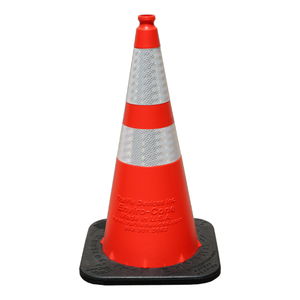 TrafFix Devices: Orange Enviro Cone, 28" w/ Base, (1) 6" & (1) 4" 3M Reflective (3310) Collars