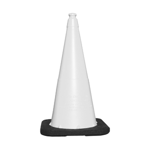 TrafFix Devices: White Enviro Cone, 28" w/ Base, No Reflective Collar