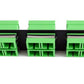 SC/APC Duplex Single Mode Adapter Panel (Black) for 12 Fibers (6 Duplex Adapters), Green Adapters