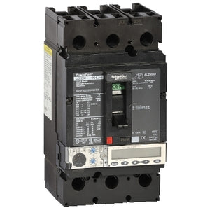 Square D: Circuit breaker, PowerPacT J, 250A, 3 pole, 600VAC, 14kA, busbar, Micrologic 5.2E, 80%
