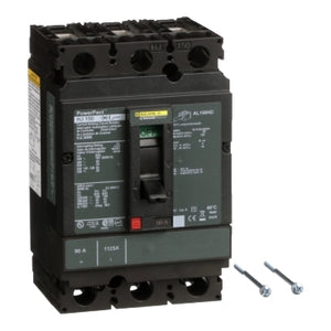 Square D: Circuit breaker, PowerPacT H, 90A, 3 pole, 600VAC, 25kA, lugs, thermal magnetic, 80%