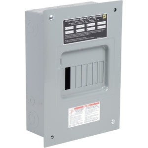 Square D: Load center, QO, 1 phase, 8 spaces, 8 circuits, 100A convertible main lugs, NEMA1, flush surface
