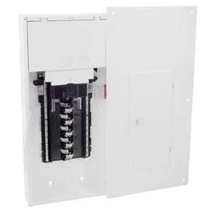 Square D: Load center, Homeline, 1 phase, 20 spaces, 40 circuits, 200A convertible main breaker, PoN, NEMA1, gnd bar, combo cover
