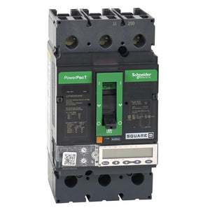 Square D: Circuit breaker, PowerPacT J, 250A, 3 pole, 600VAC, 25kA, lugs, Micrologic 6.2A, 80%