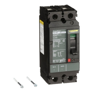 Square D: Circuit breaker, PowerPacT H, 50A, 2 pole, 600VAC, 14kA, lugs, thermal magnetic, 80%