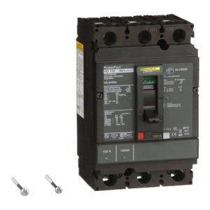 Square D: Circuit breaker, PowerPacT H, 100A, 3 pole, 600VAC, 14kA, lugs, thermal magnetic, 80%, shunt