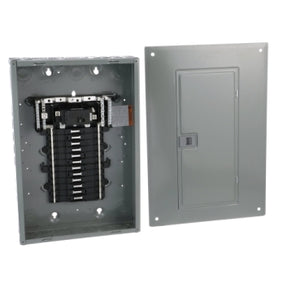 Square D: Load center, QO, 1 phase, 24 spaces, 34 circuits, 125A convertible main lugs, PoN, NEMA1, gnd bar, combo cover
