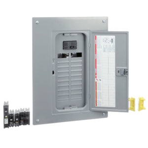 Square D: Load center, Homeline, 1 phase, 20 spaces, 40 circuits, 100A convertible main breaker, PoN, NEMA1, value pack