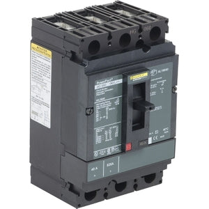 Square D: Circuit breaker, PowerPacT H, 40A, 3 pole, 600VAC, 18kA, lugs, thermal magnetic, 80%