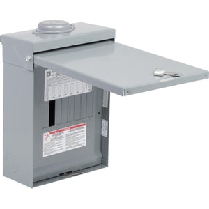Square D: Load center, QO, 1 phase, 6 spaces, 6 circuits, 100A convertible main lugs, NEMA3R