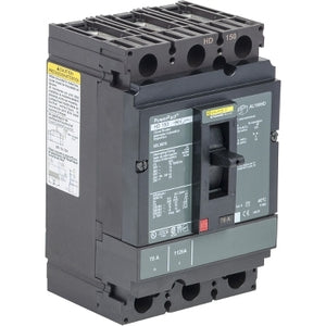 Square D: Circuit breaker, PowerPacT H, 70A, 3 pole, 600VAC, 14kA, lugs, thermal magnetic, 100%