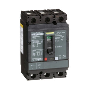 Square D: Circuit breaker, PowerPacT H, 50A, 3 pole, 600VAC, 14kA, lugs, thermal magnetic, 80%
