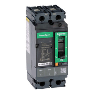 Square D: Circuit breaker, PowerPacT H, 25A, 2 pole, 600VAC, 18kA, lugs, thermal magnetic, 80%