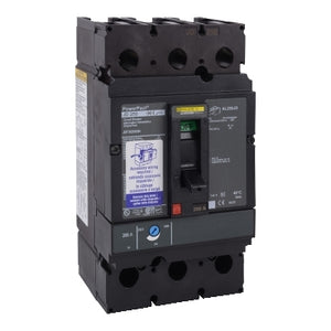 Square D: Circuit breaker, PowerPacT J, 225A, 3 pole, 600VAC, 14kA, busbar, thermal magnetic, 80%, undervoltage