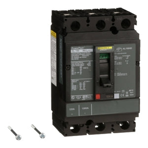 Square D: Circuit breaker, PowerPacT H, 125A, 3 pole, 600VAC, 50kA, lugs, thermal magnetic, 80%