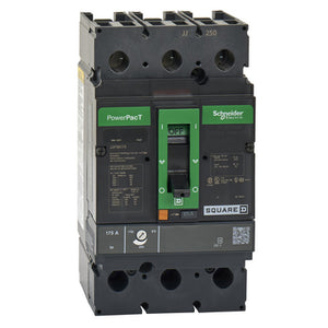 Square D: Circuit breaker, PowerPacT J, 175A, 3 pole, 600VAC, 25kA, lugs, thermal magnetic, 80%