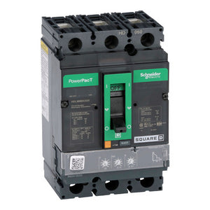Square D: Circuit breaker, PowerPacT H, 60A, 3 pole, 600VAC, 14kA, lugs, Micrologic 3.2S, 80%
