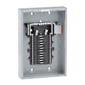 Square D: Load center, QO, 1 phase, 24 spaces, 34 circuits, 125A convertible main lugs, PoN, NEMA1, gnd bar