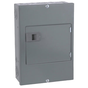 Square D: Load center, QO, 1 phase, 8 spaces, 16 circuits, 100A fixed main lugs, NEMA1, door surface cover