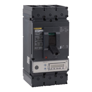 Square D: Circuit breaker, PowerPacT L, 600A, 3 pole, 600VAC, 14kA, busbar, MicroLogic 5.3E, 80%