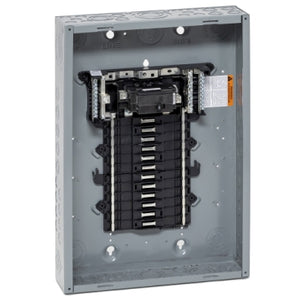 Square D: Load center, QO, 1 phase, 24 spaces, 34 circuits, 125A convertible main breaker, PoN, NEMA1